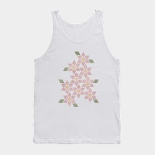 Pastel Purple Geometric Flowers Tank Top